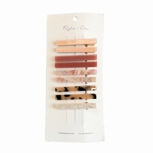 Rylee + Cru Girls’ Tortoise/Marble Slider Barrette Clips—9pk